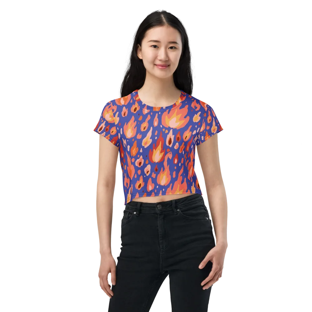 Kindled Bloom on Crop Tee — Front