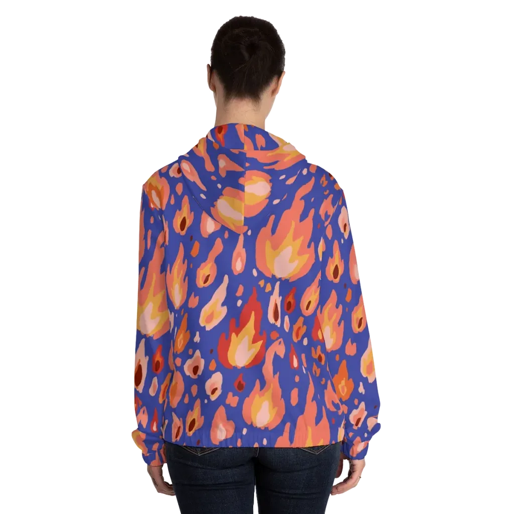 Kindled Bloom on Women's Full-Zip Hoodie — Back On Person