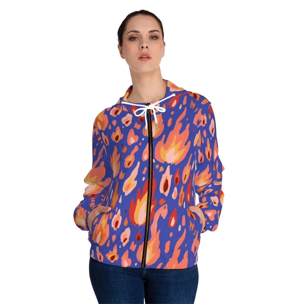 Kindled Bloom on Women's Full-Zip Hoodie — Front On Person