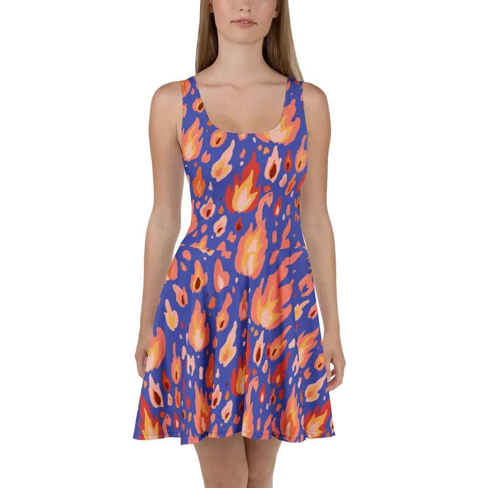 Kindled Bloom on Skater Dress — Front