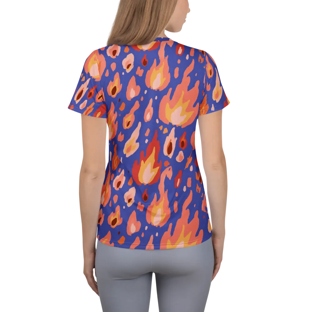 Kindled Bloom on Women's Athletic T-Shirt — Back