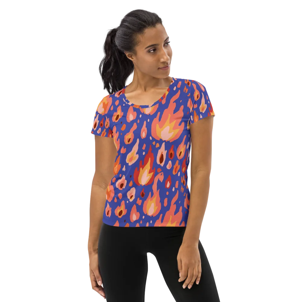 Kindled Bloom on Women's Athletic T-Shirt — Front