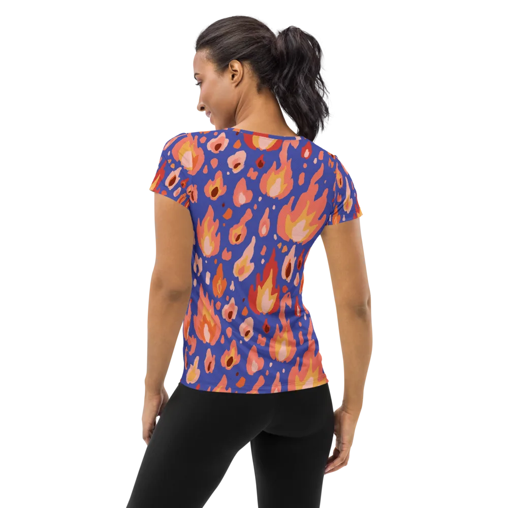 Kindled Bloom on Women's Athletic T-Shirt — Back