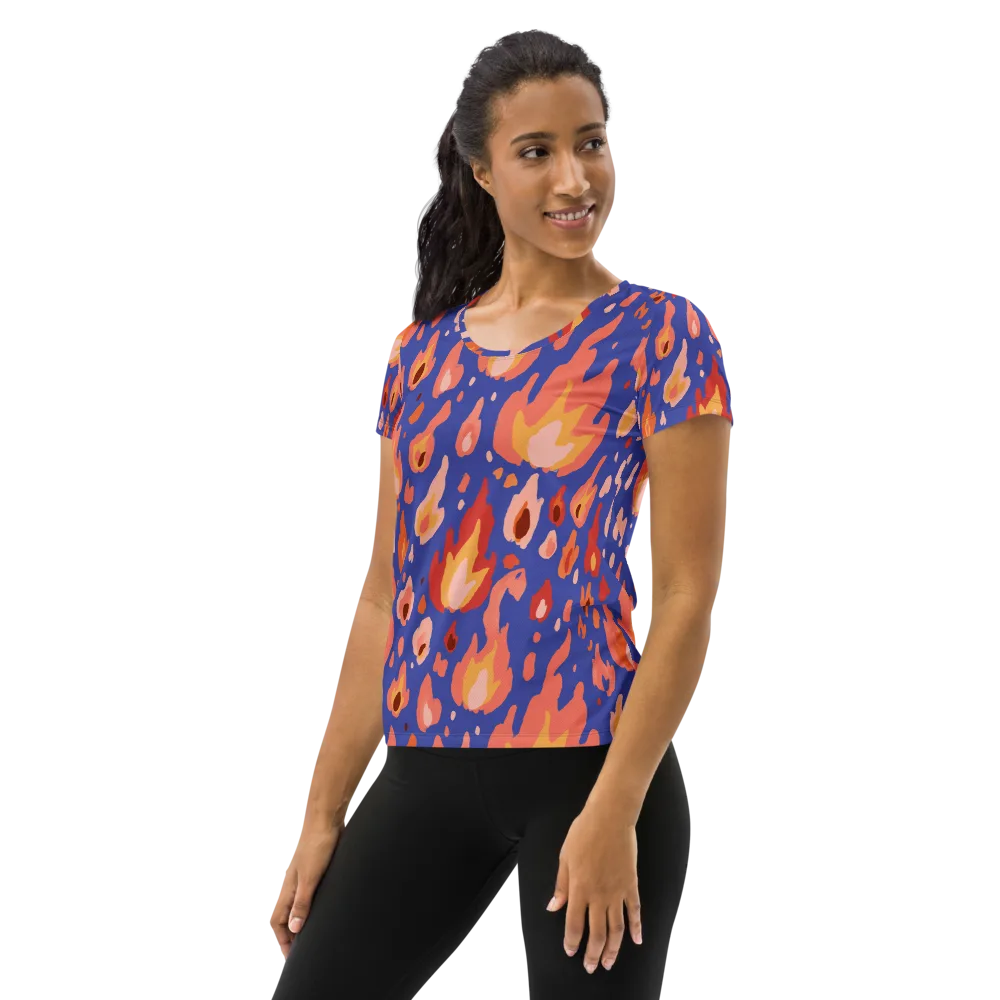 Kindled Bloom on Women's Athletic T-Shirt — Left