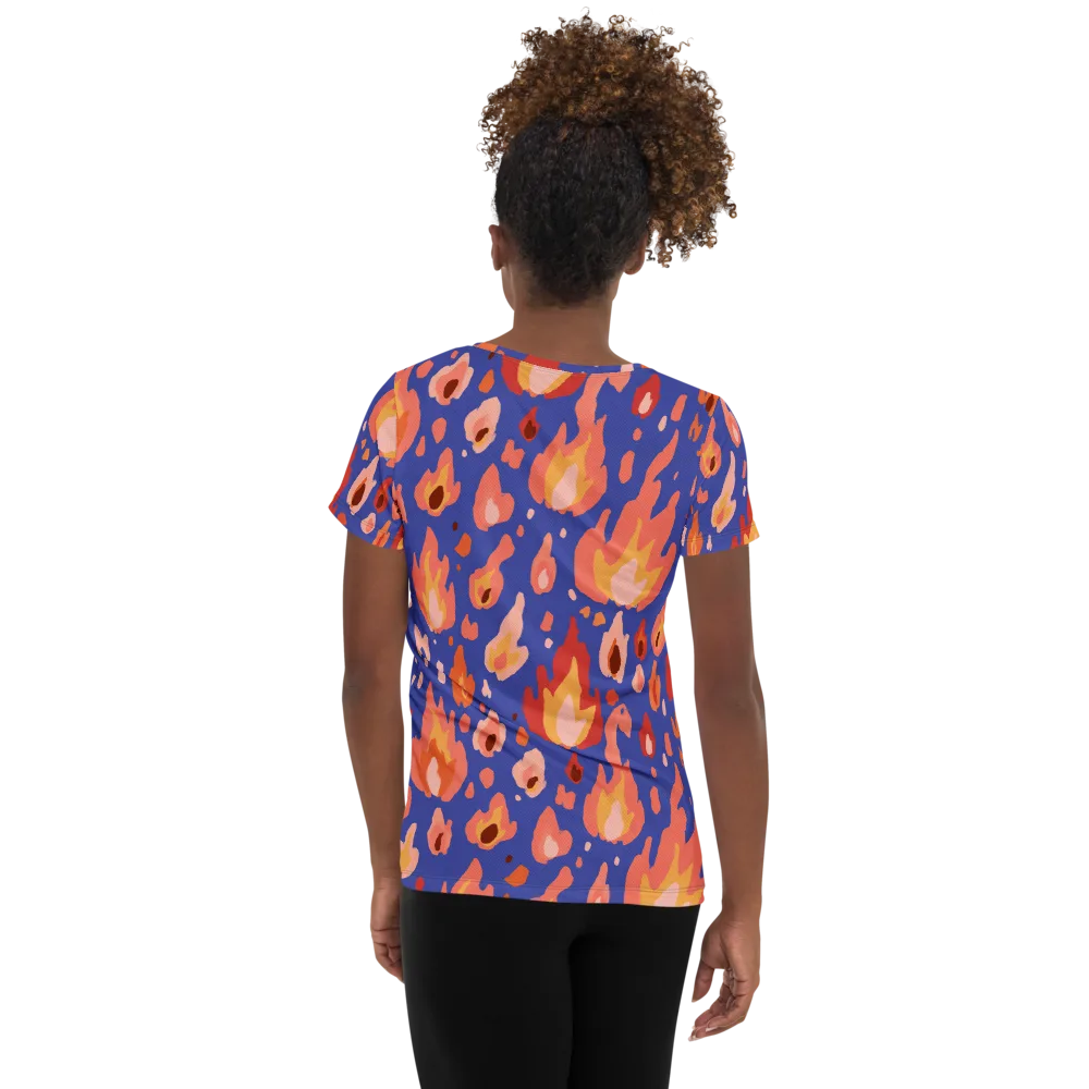 Kindled Bloom on Women's Athletic T-Shirt — Back