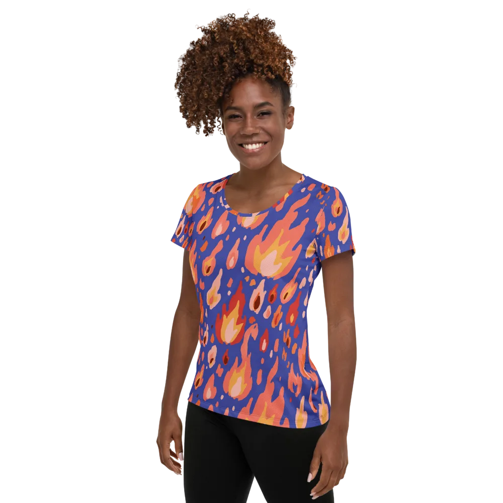 Kindled Bloom on Women's Athletic T-Shirt — Left
