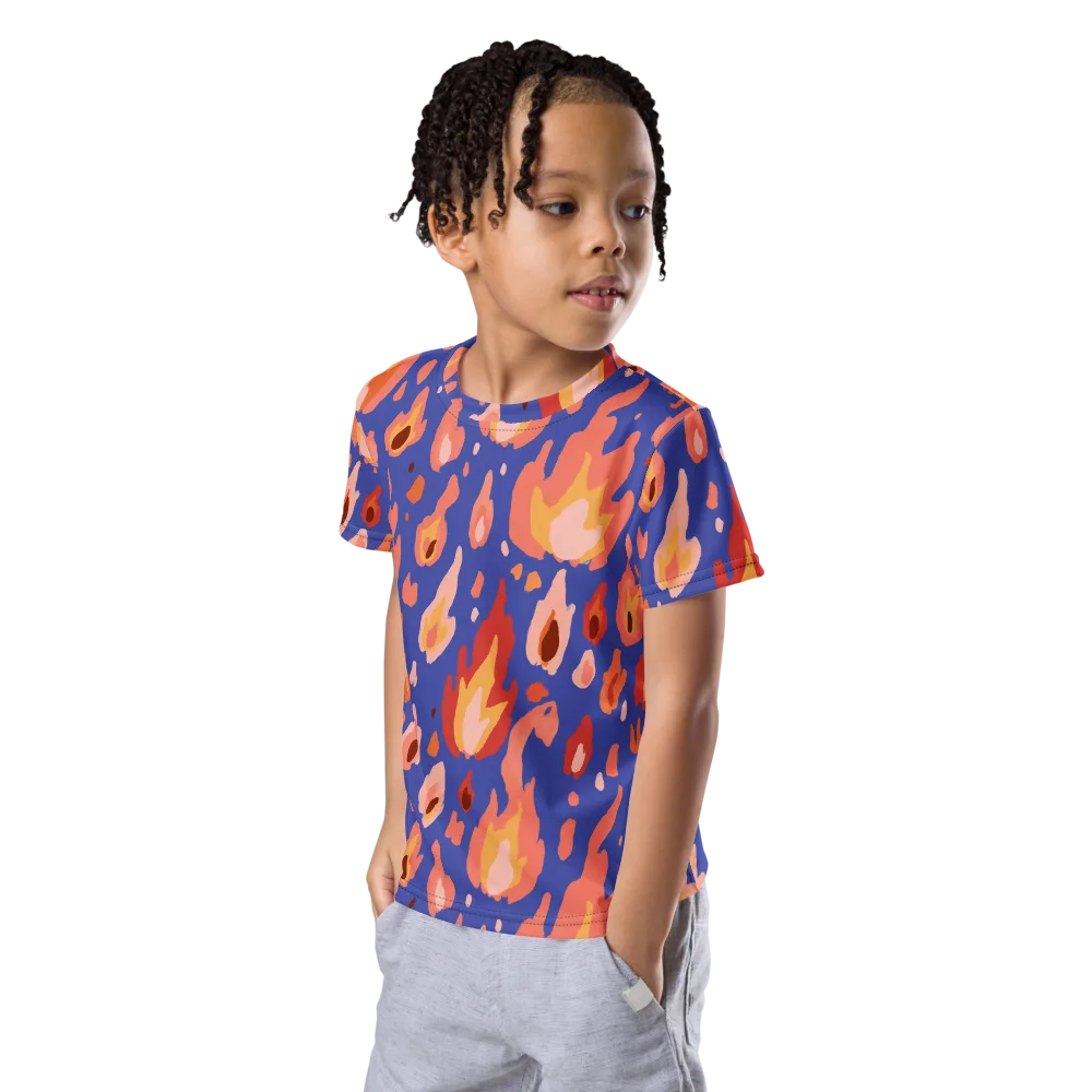 Kindled Bloom on Kids Crew Neck T-Shirt — Left Front