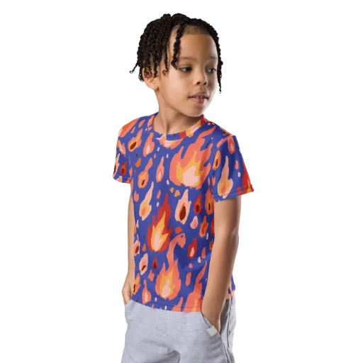 Kindled Bloom on a Kids Crew Neck T-Shirt