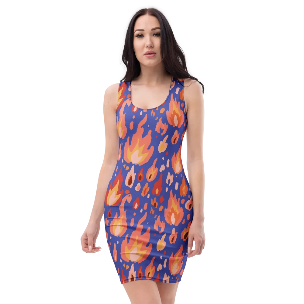 Kindled Bloom on Bodycon Dress — Front