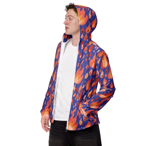 Kindled Bloom on a Men's Windbreaker