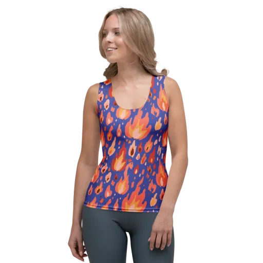 Kindled Bloom on a Women's Tank Top