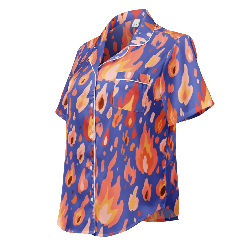 Kindled Bloom on Women's Short Sleeve Pajama Top — Left Front