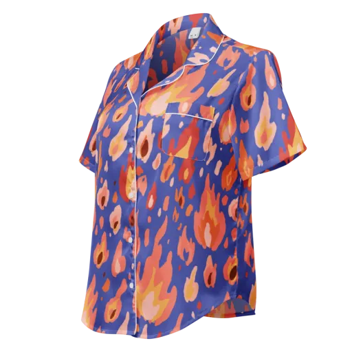 Kindled Bloom on a Women's Short Sleeve Pajama Top