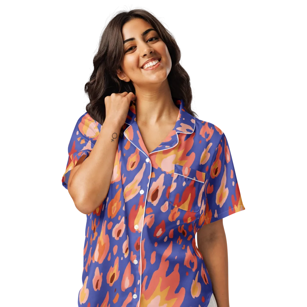 Kindled Bloom on Women's Short Sleeve Pajama Top — Front