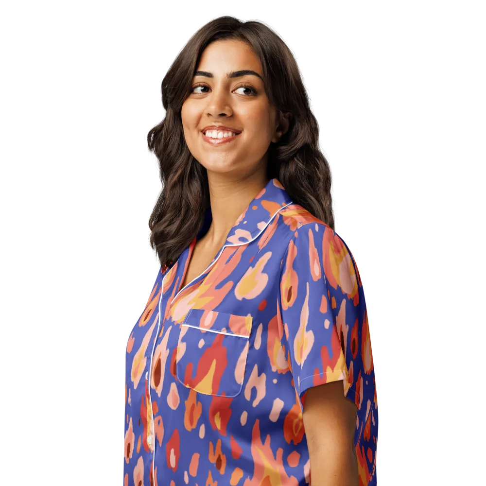 Kindled Bloom on Women's Short Sleeve Pajama Top — Left Front