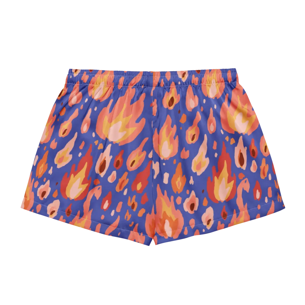 Kindled Bloom on Women's Pajama Shorts — Back