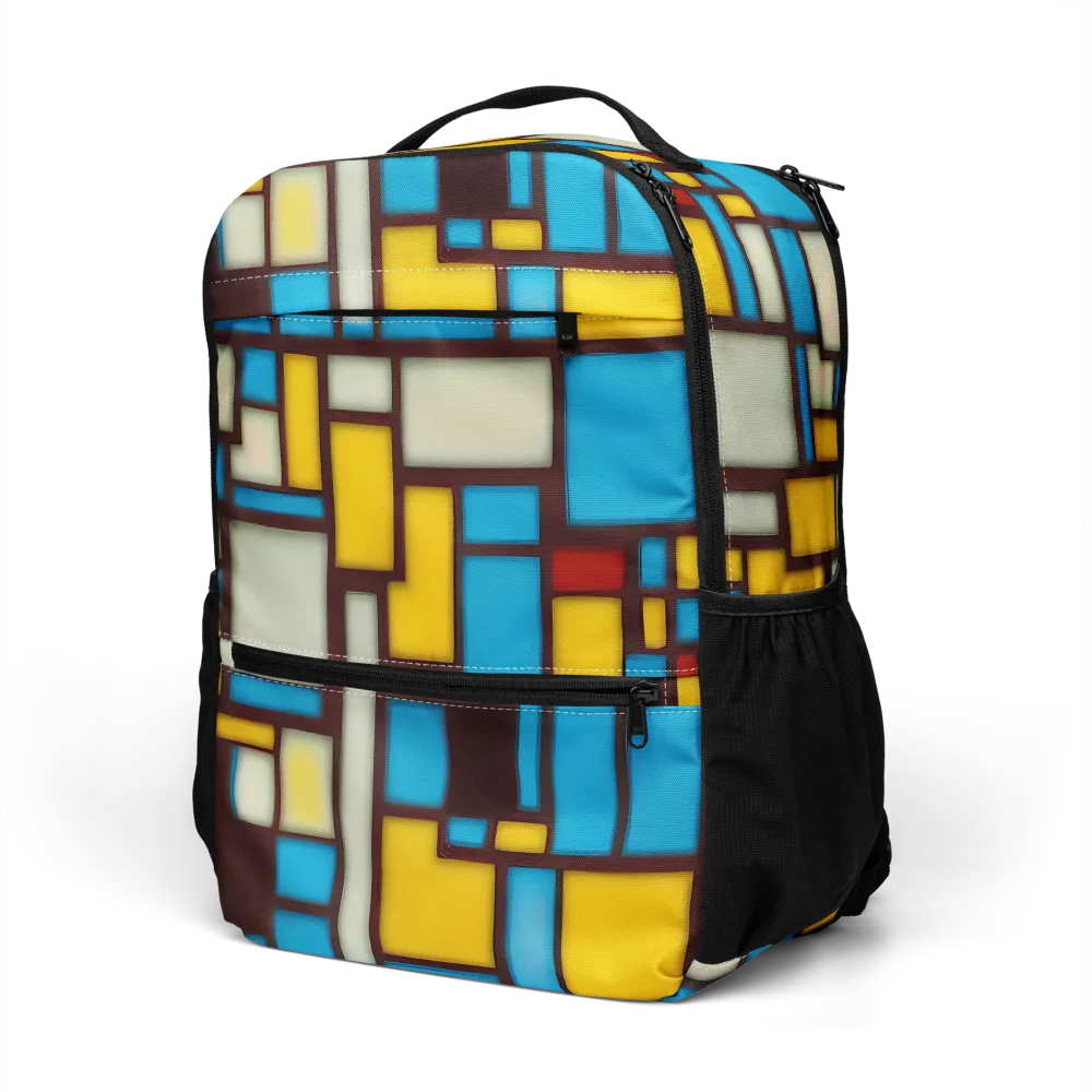 Burgundy Bauhaus on Utility Backpack — Left Front