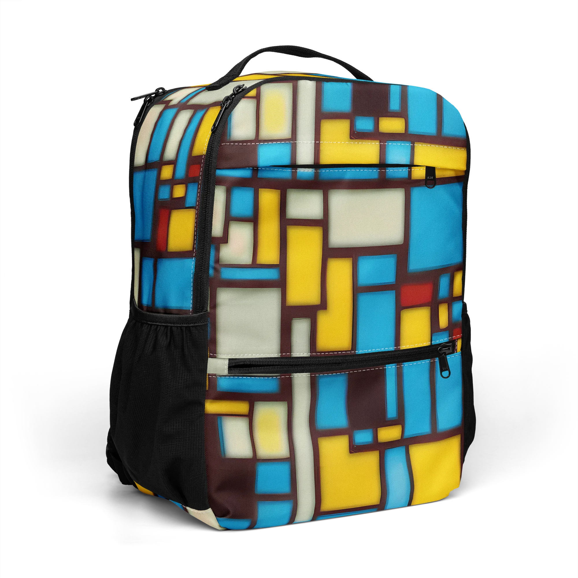 Burgundy Bauhaus on Utility Backpack — Right Front