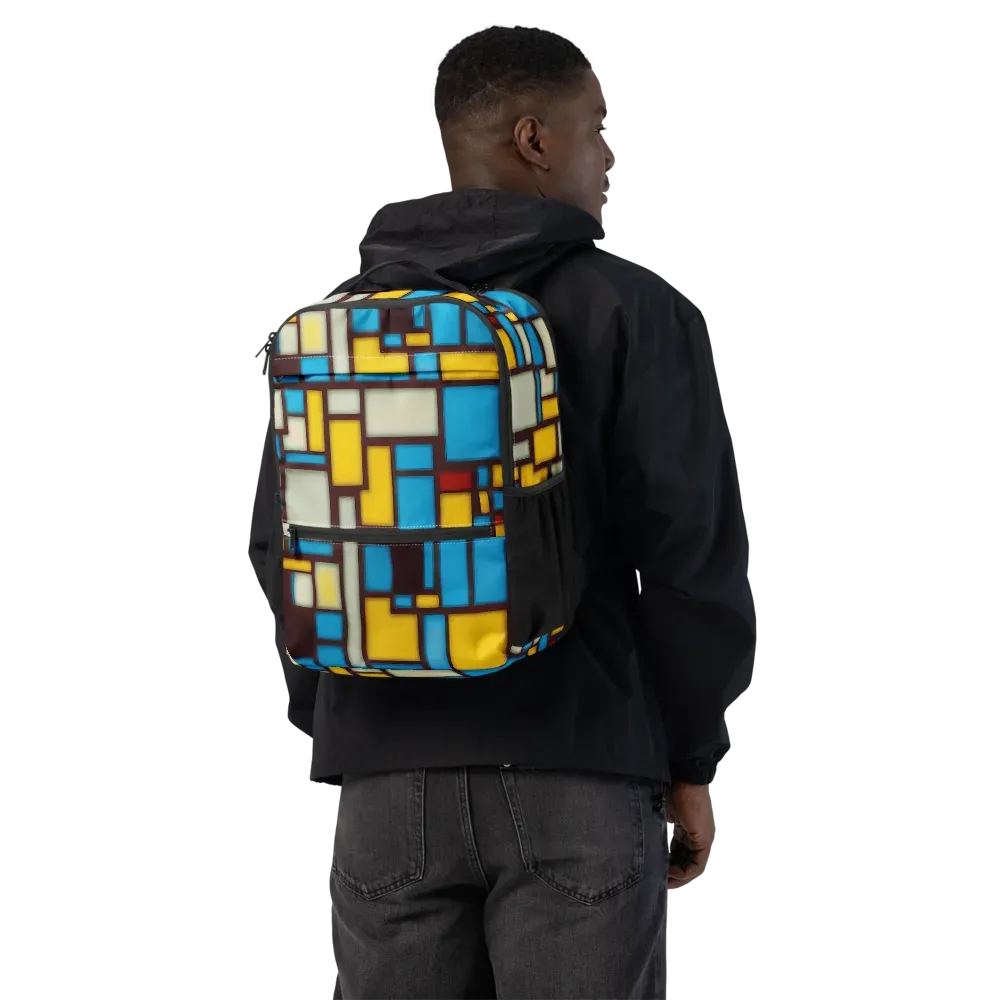 Burgundy Bauhaus on Utility Backpack — Back