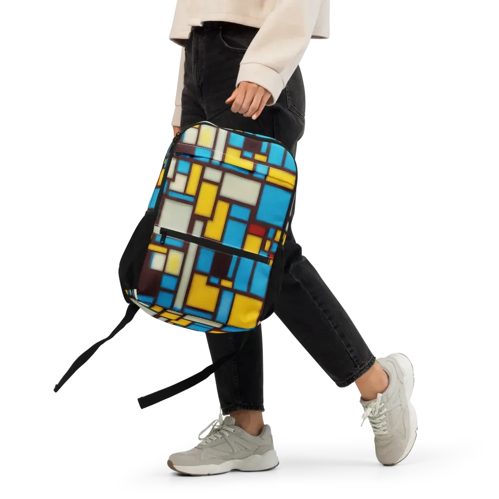 Burgundy Bauhaus on Utility Backpack — Front