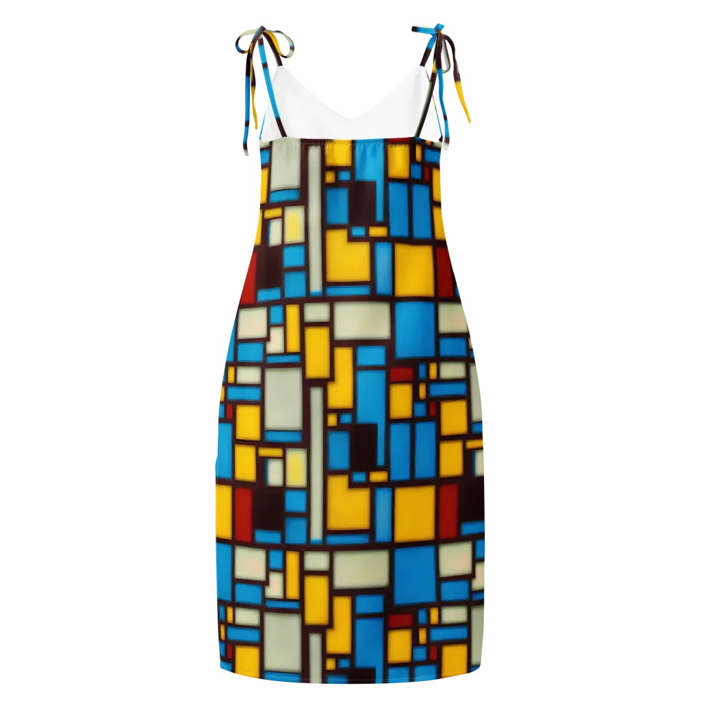 Burgundy Bauhaus on Slip Dress — Back