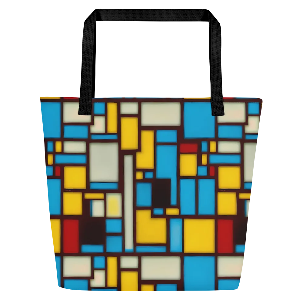 Burgundy Bauhaus on Large Tote Bag W/ Pocket — Front