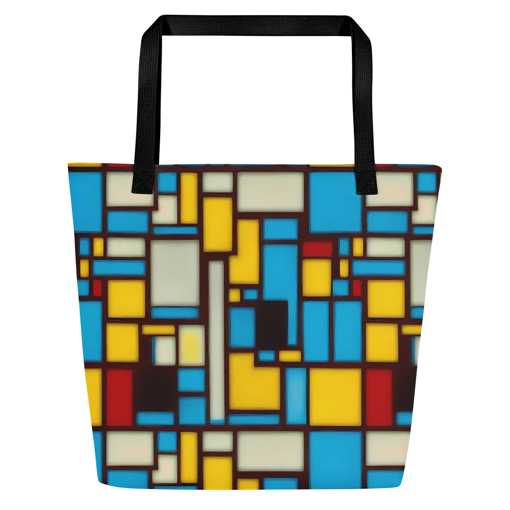 Burgundy Bauhaus on Large Tote Bag W/ Pocket — Front