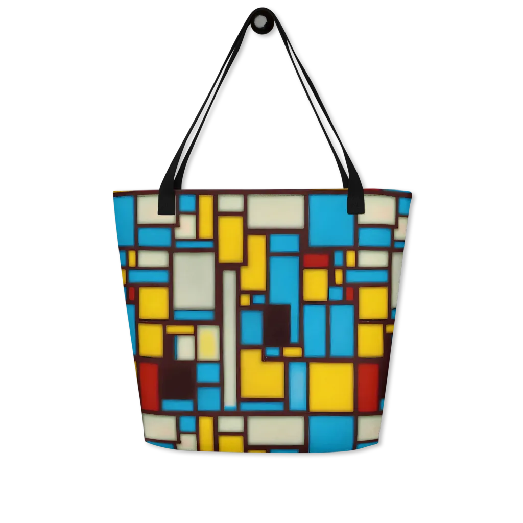 Burgundy Bauhaus on Large Tote Bag W/ Pocket — Front