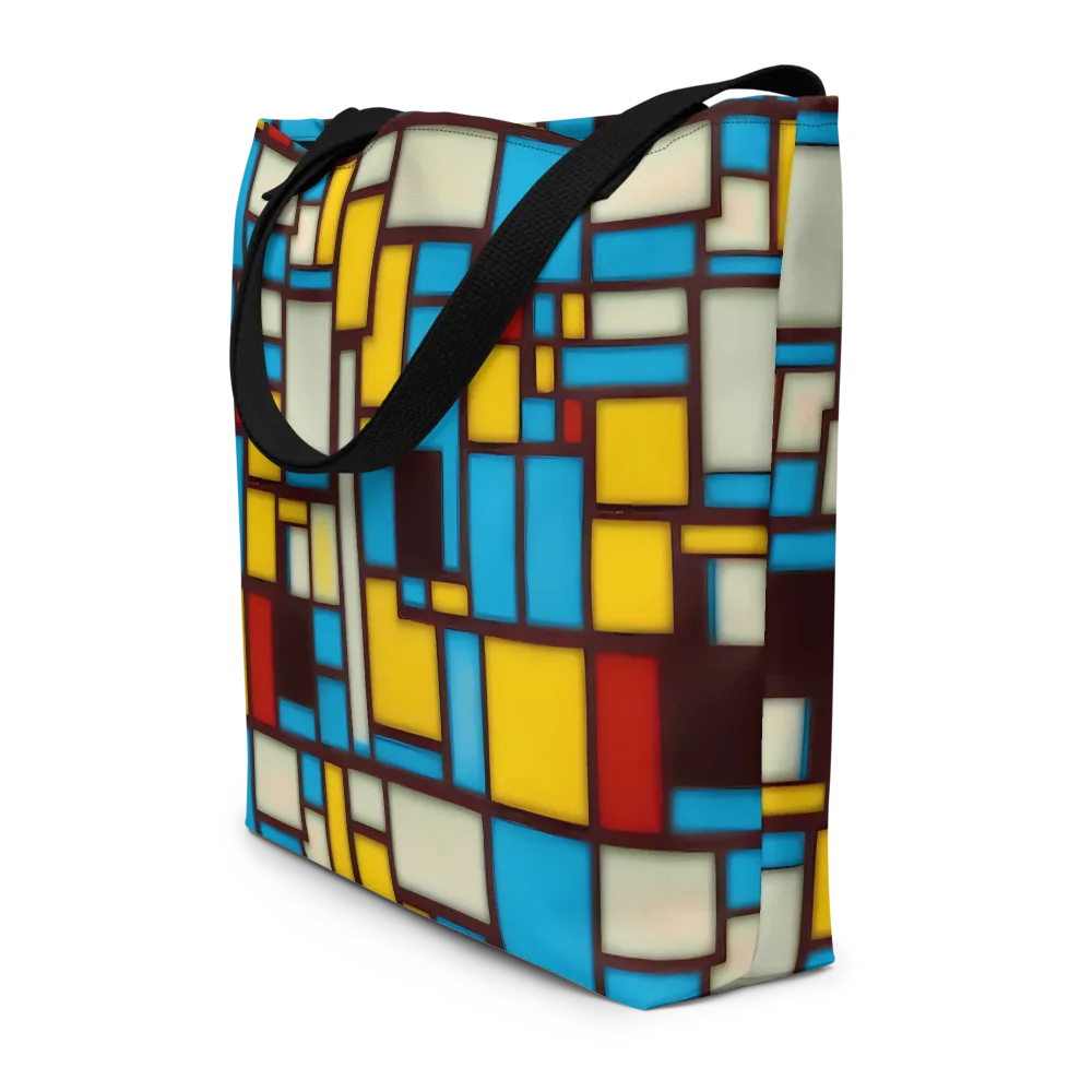 Burgundy Bauhaus on Large Tote Bag W/ Pocket — Front