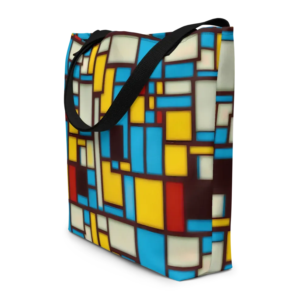 Burgundy Bauhaus on Large Tote Bag W/ Pocket — Front