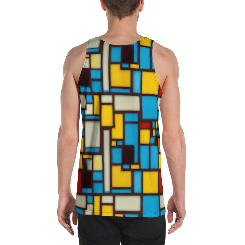 Burgundy Bauhaus on Men's Tank Top — Back