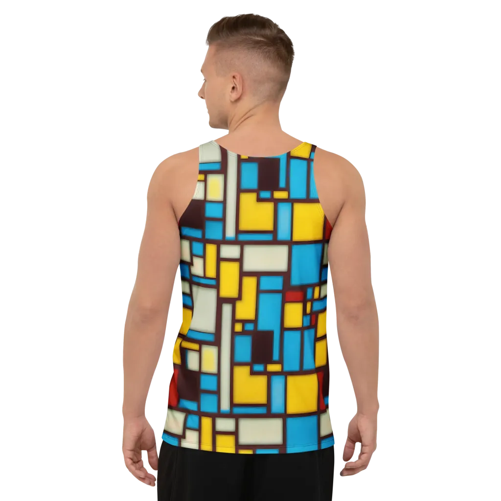Burgundy Bauhaus on Men's Tank Top — Back