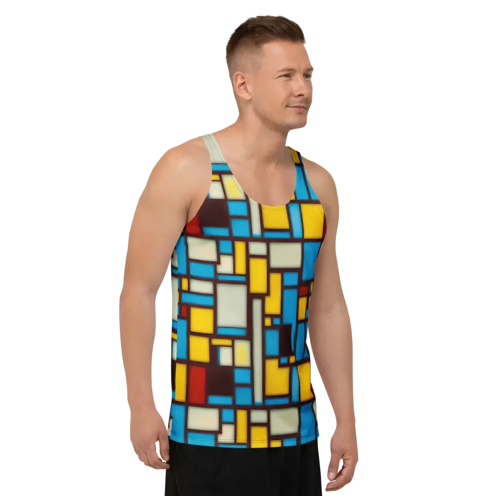 Burgundy Bauhaus on Men's Tank Top — Right Front