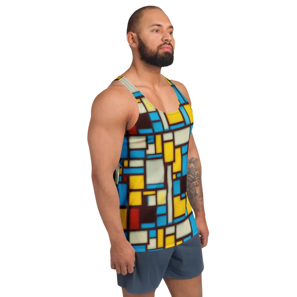 Burgundy Bauhaus on Men's Tank Top — Right Front