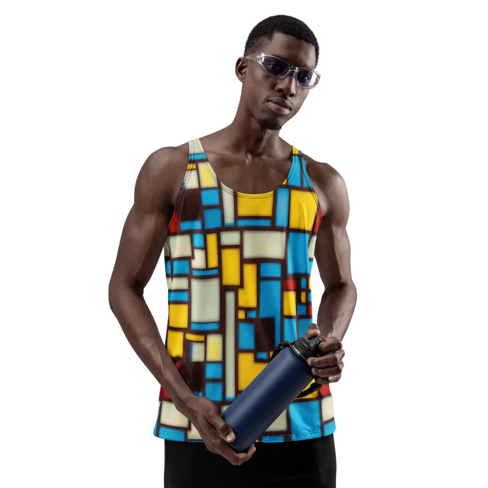 Burgundy Bauhaus on Men's Tank Top — Front