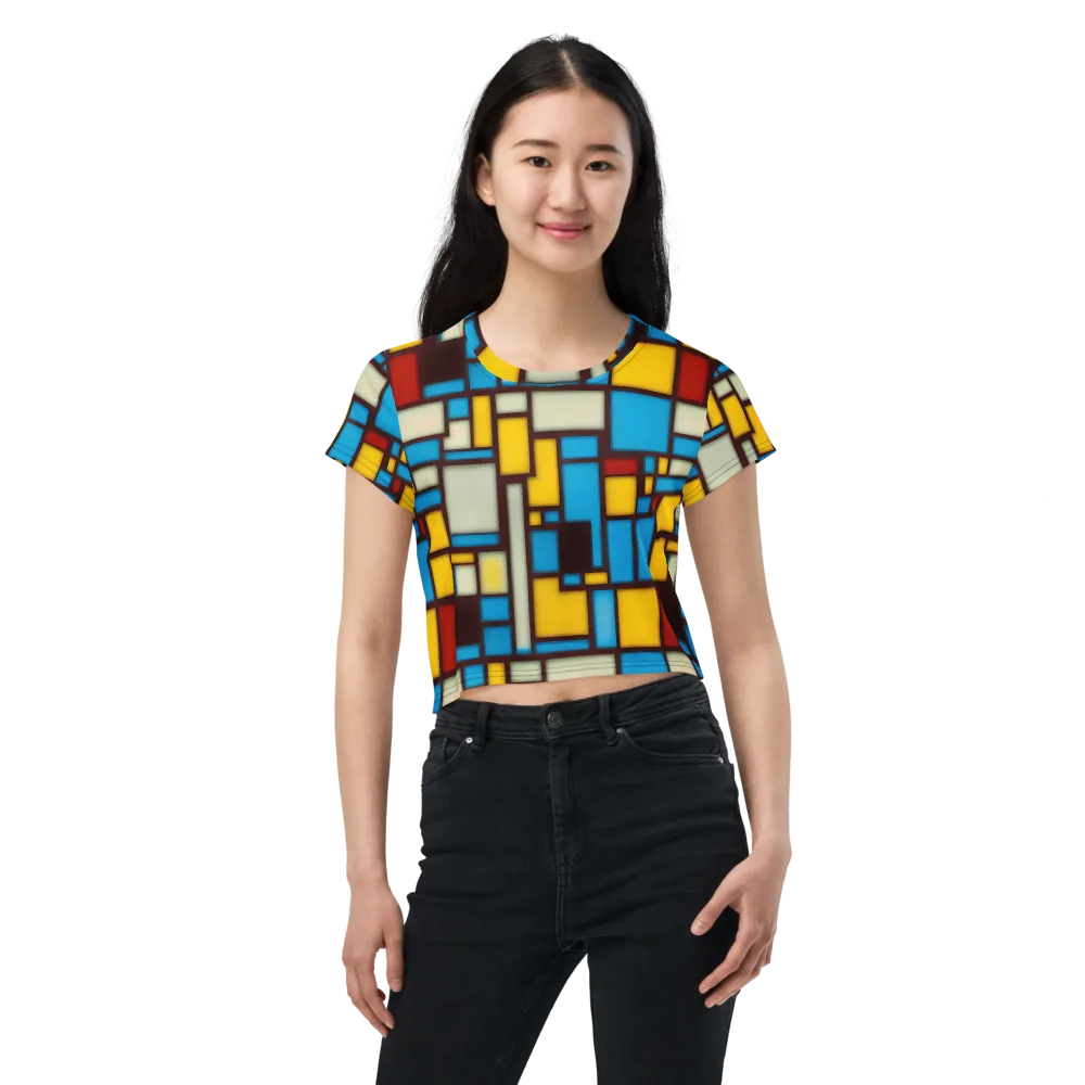 Burgundy Bauhaus on Crop Tee — Front