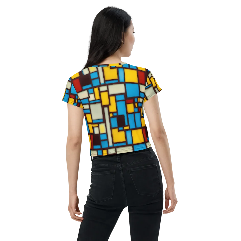 Burgundy Bauhaus on Crop Tee — Back