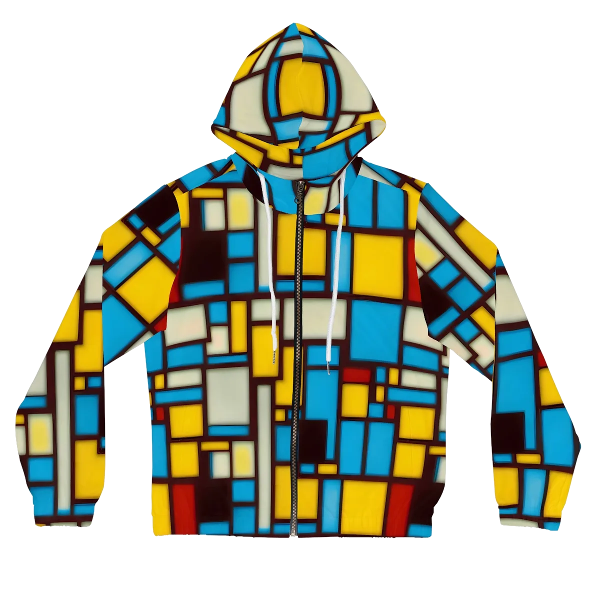 Burgundy Bauhaus on Women's Full-Zip Hoodie — Front