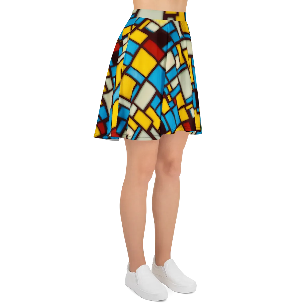 Burgundy Bauhaus on Skater Skirt — Right