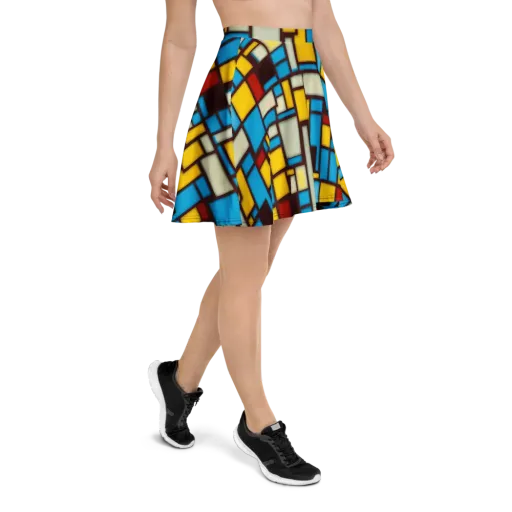 Burgundy Bauhaus on a Skater Skirt