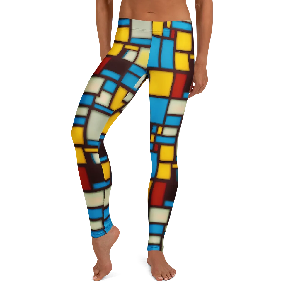 Burgundy Bauhaus on Leggings — Front