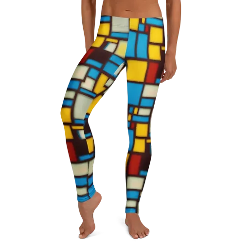 Burgundy Bauhaus on a Leggings