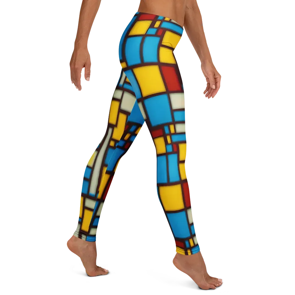 Burgundy Bauhaus on Leggings — Right