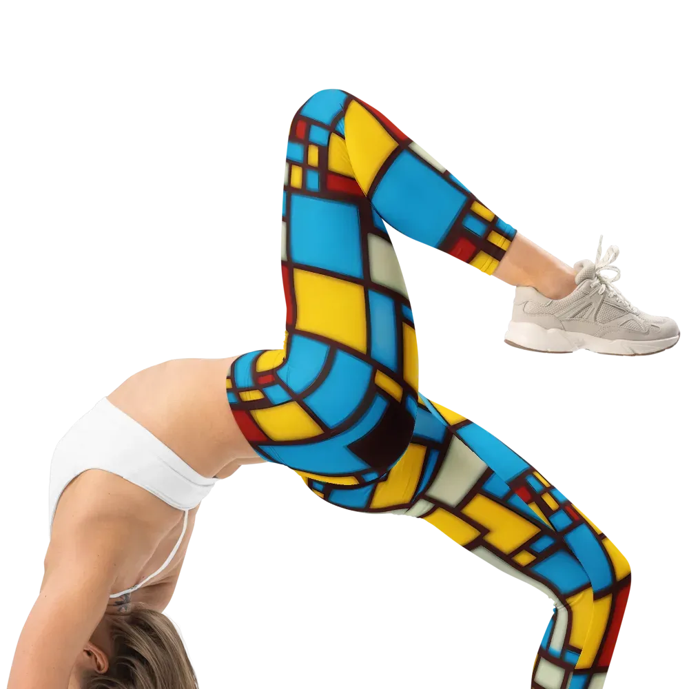 Burgundy Bauhaus on Leggings — Right