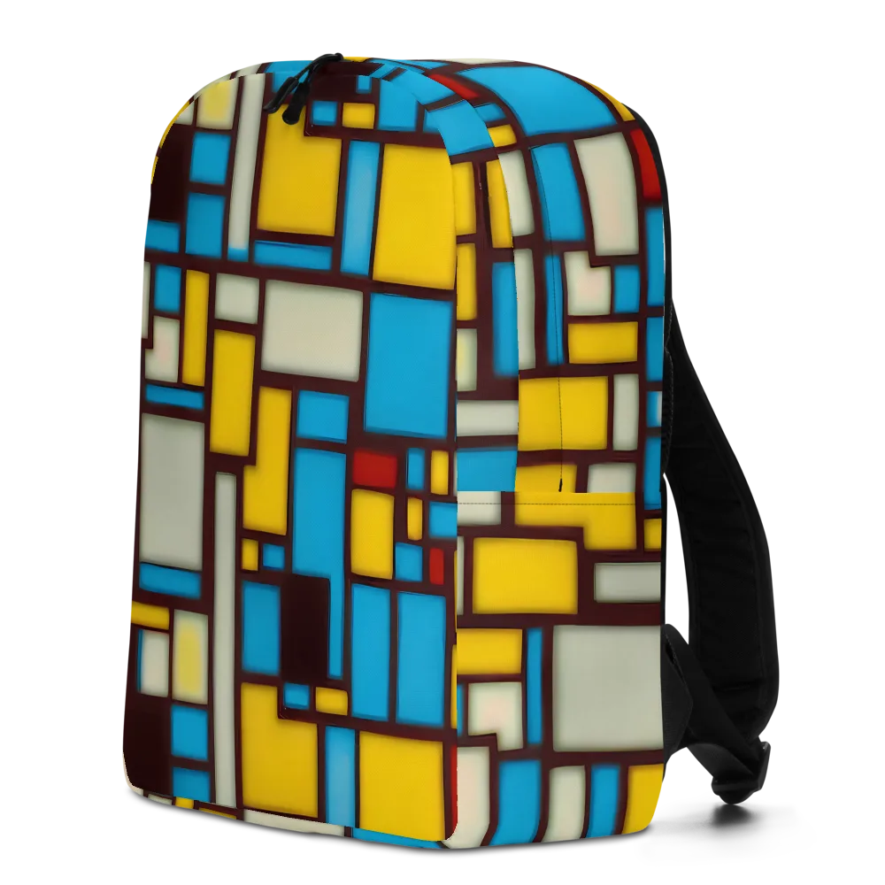 Burgundy Bauhaus on Minimalist Backpack — Left