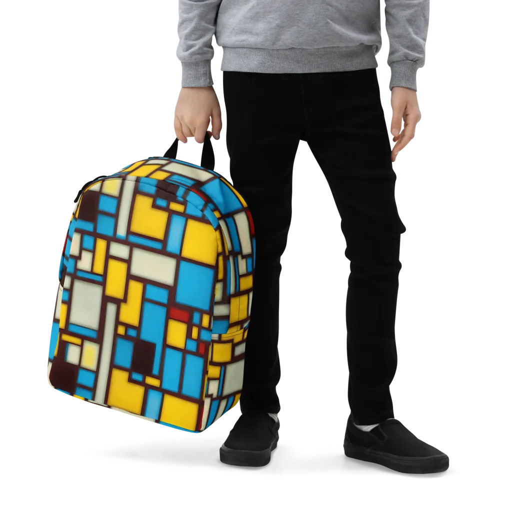 Burgundy Bauhaus on Minimalist Backpack — Zoomed-in