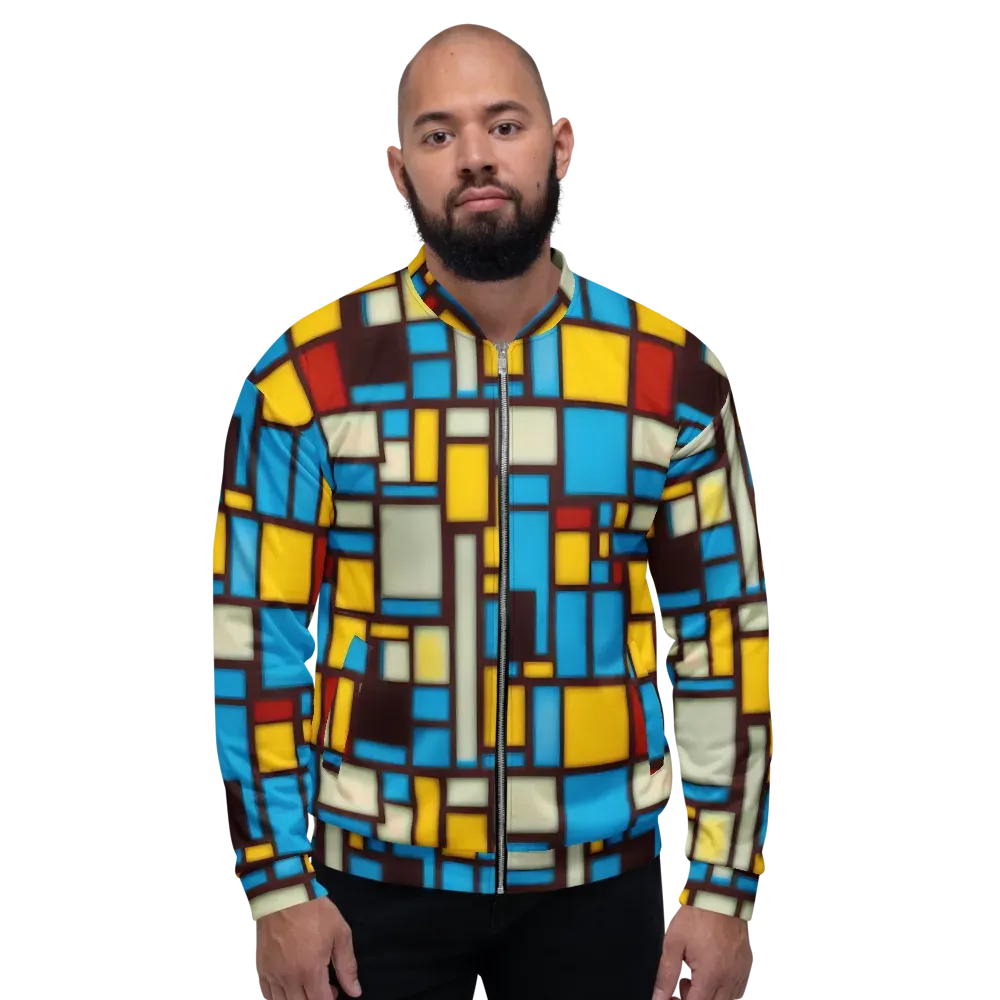 Burgundy Bauhaus on Bomber Jacket — Front