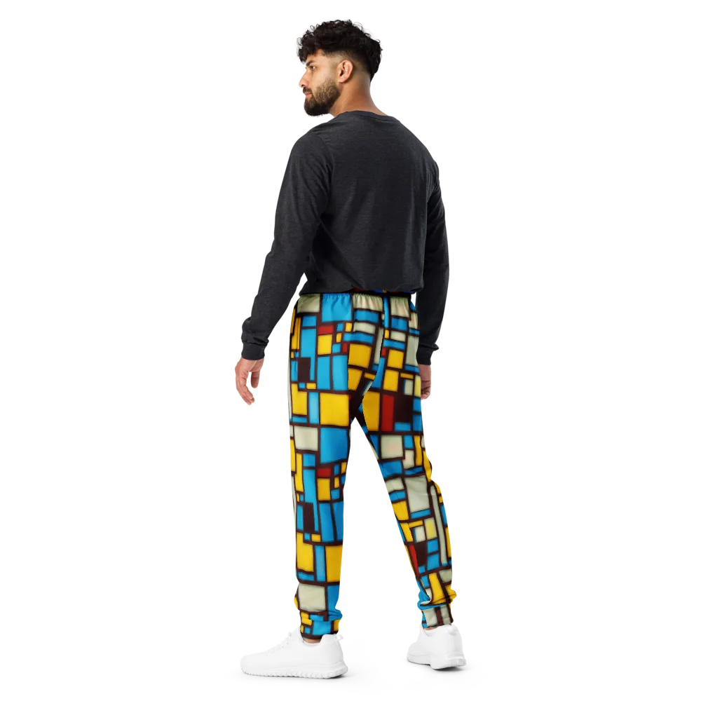 Burgundy Bauhaus on Men's Joggers — Back