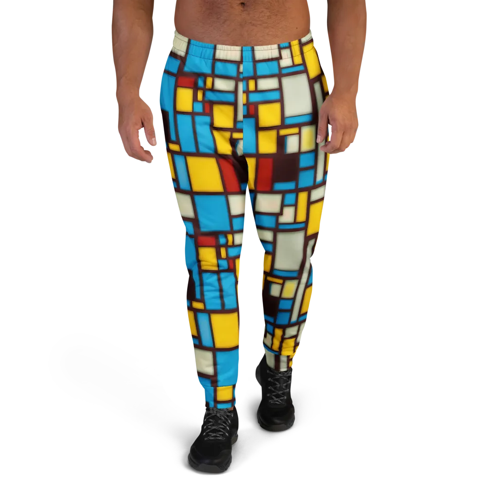 Burgundy Bauhaus on Men's Joggers — Front