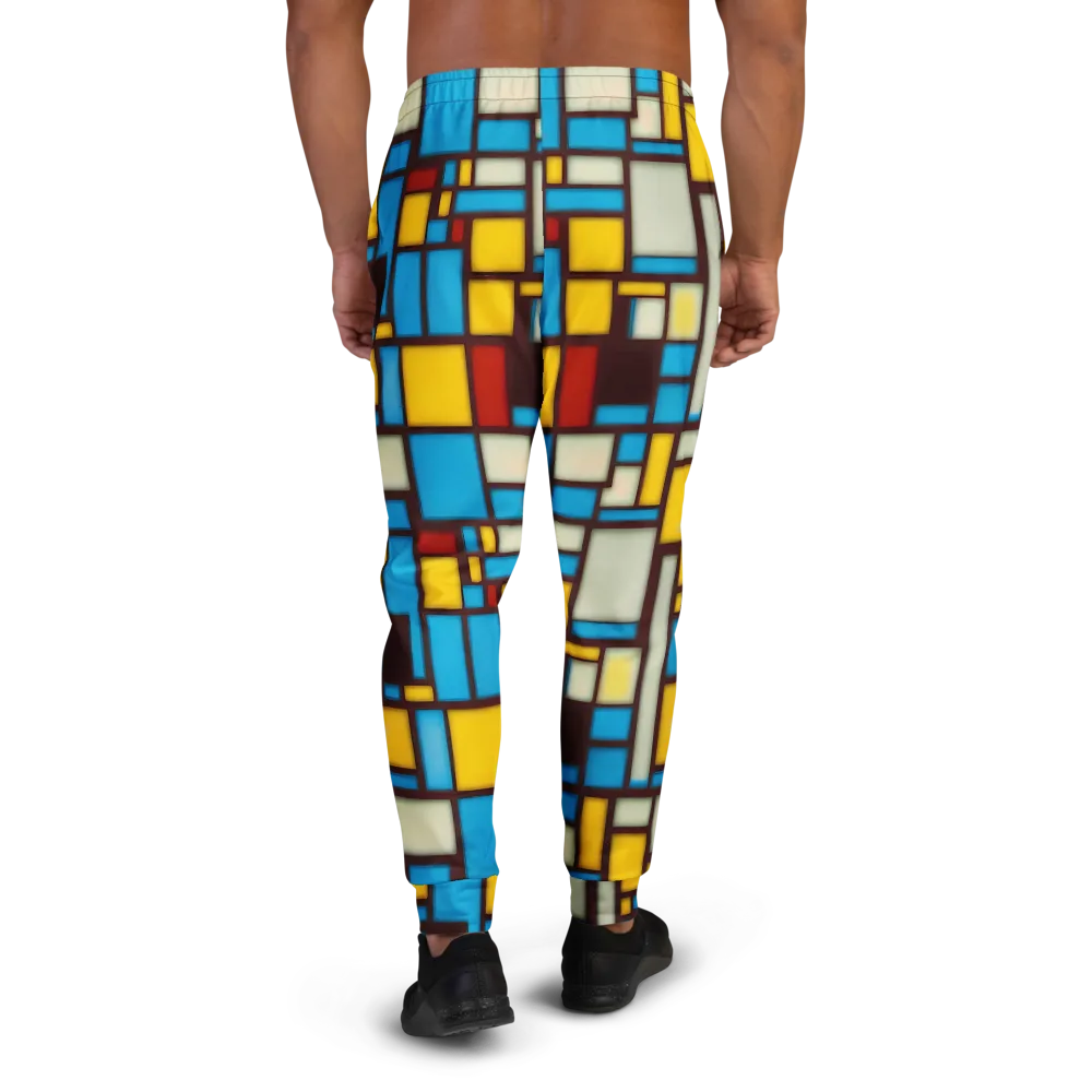 Burgundy Bauhaus on Men's Joggers — Back
